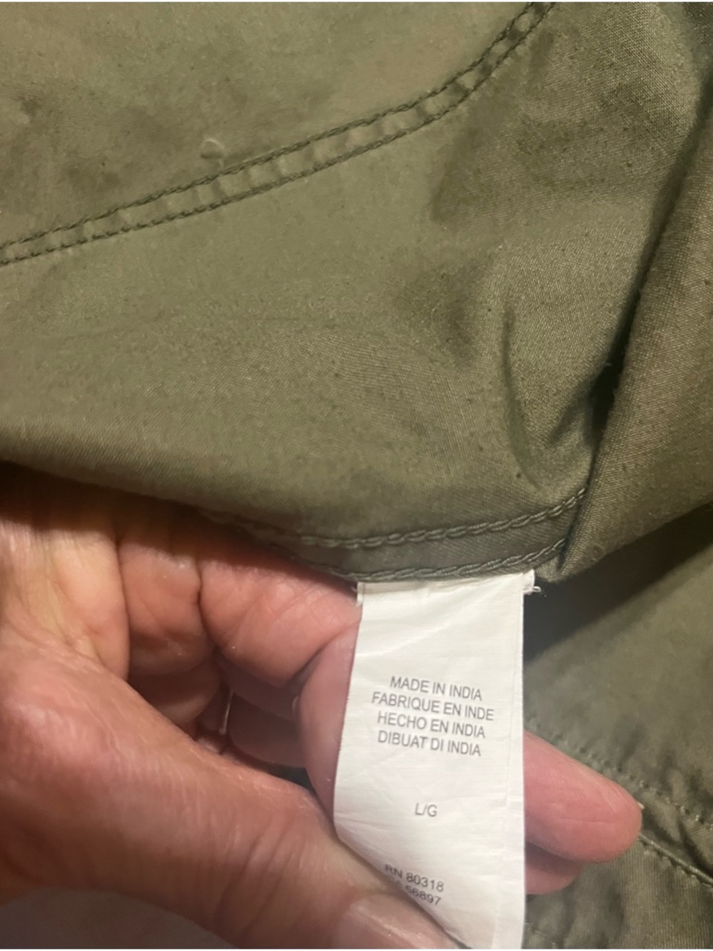 LUCKY BRAND Jacket Field Coat Army Green Utility Pockets Gorptore Sz L - Picture 5 of 7